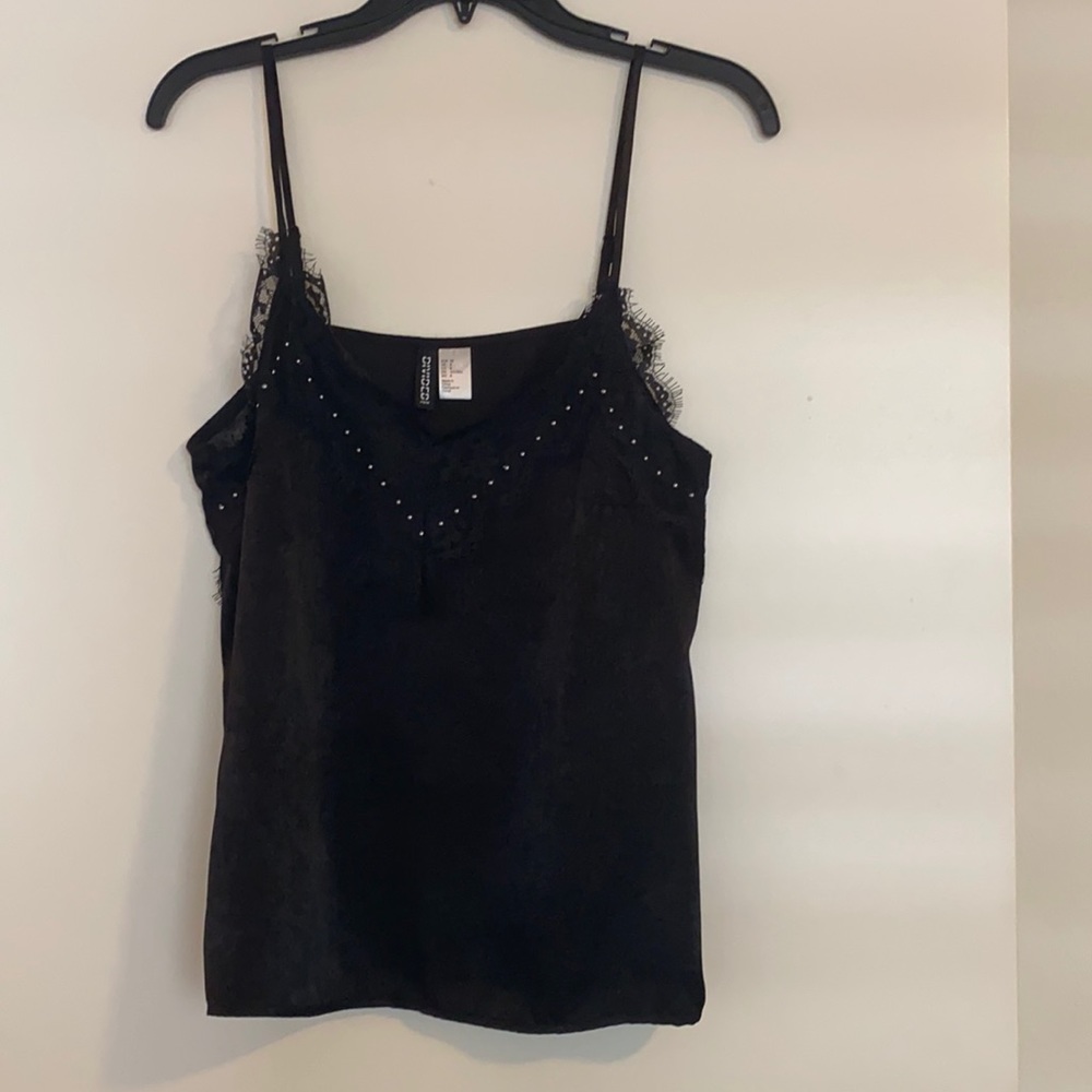 Satin Black top with adjustable straps